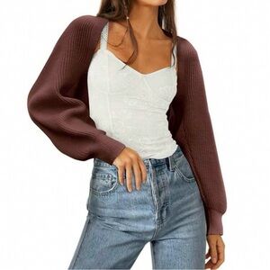 Brown knit cardigan